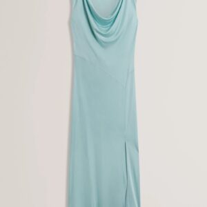 Asorela cowel neck dress in sky blue