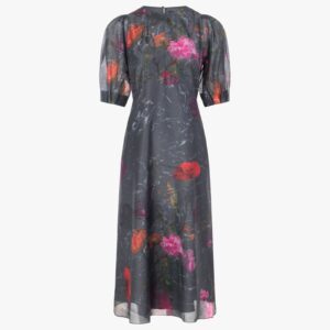 Mekayla empire line midi dress in black