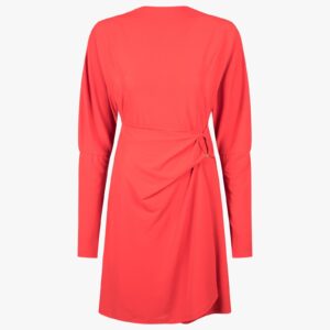 Mairiee wrap front dress in burnt orange