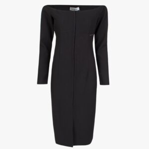 Off the shoulder midi dress in black