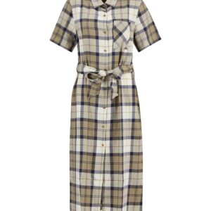 Fern tartan midi dress in hessian tartan
