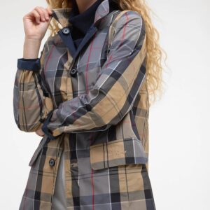 Babbity showerproof reversible jacket in navy and dress tartan