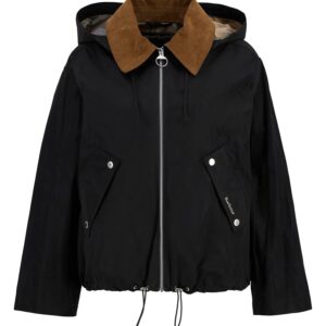 Weaver showerproof jacket in black and dress tartan