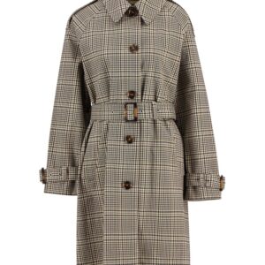Maia check showerproof coat in olive prince of wales check